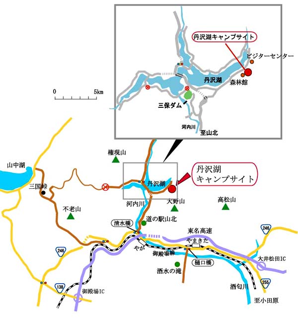 丹沢湖キャンプサイト周辺マップ